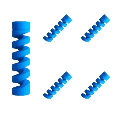 5-Pack Anti-Bend Podatkovni Kabel Spiralni Zaščitnik Organizator, Silikonski Varčevalec Kablov Blue