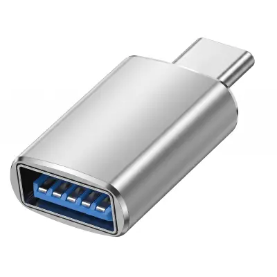 Blue Star, OTG USB-C Moški v USB 3.0 Ženski Adapter, Srebrna