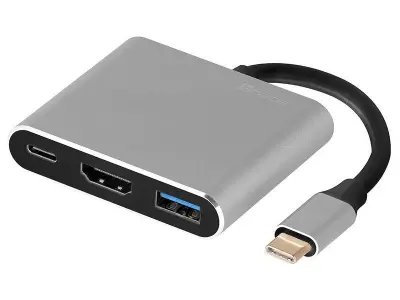 CABO ADAPTADOR TRACER USB-C PARA MACBOOK, IPAD, CELULAR, HDMI 4K, USB 3.0, PDW 100W