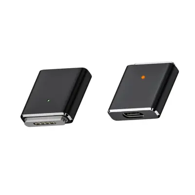 100W USB-C ženski na MagSafe 3 adapter (CF/MAG3-BK) – aluminijeva zlitina, PD 100W hitro polnjenje z LED indikatorjem, izhod MagSafe 3 Črna