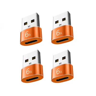 Type-C v USB-A ženski adapter 4-delni (oranžen) — 6A PD