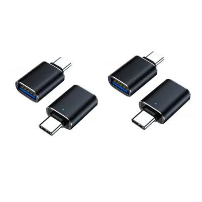 USB-C OTG adapter z LED, komplet 4, USB 3.0 aluminij 5Gbps Black