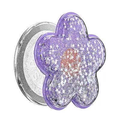 PopSockets, Premium držalo za pametni telefon PopGrip MagSafe, bleščeč zvezdast učinek, Sivka