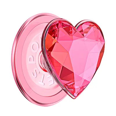 PopSockets, Premium PopGrip MagSafe držalo, stojalo in selfi, kristalni učinek, Roza