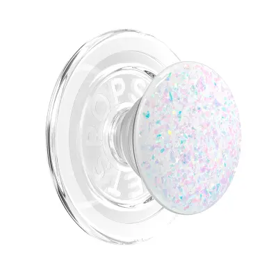 PopSockets, PopGrip MagSafe držalo za telefon, stojalo in selfi, bleščeč učinek, Bela
