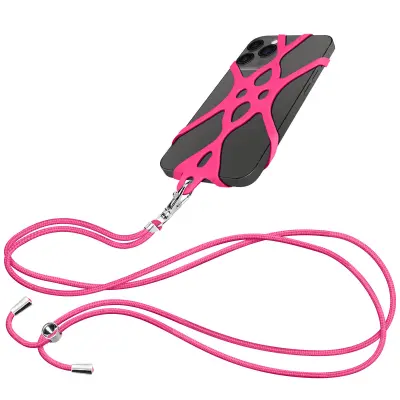 Kabel za pametni telefon z univerzalnim silikonskim podaljšljivim nastavljivim 90 cm, Fuksija