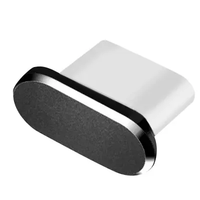 Univerzalni silikonski protiprašni čep za vrata USB-C, Bela / Črna