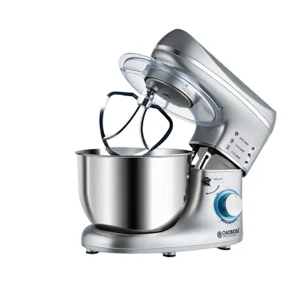 Kuharski robot 5,5 l, 1400 W, 6 hitrosti, z nerjavečo posodo in pokrovom, Srebrna