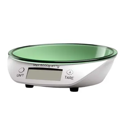 Kuhinjska tehtnica 5 Kg z vgrajeno posodo za peko in sestavine, Bela