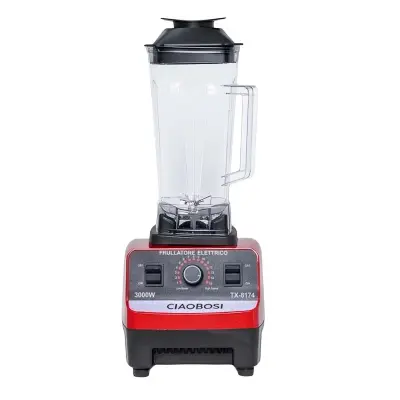 Blender mešalnik 2L visoke hitrosti 350W z rezilom iz nerjavečega jekla, Črna / Rdeča
