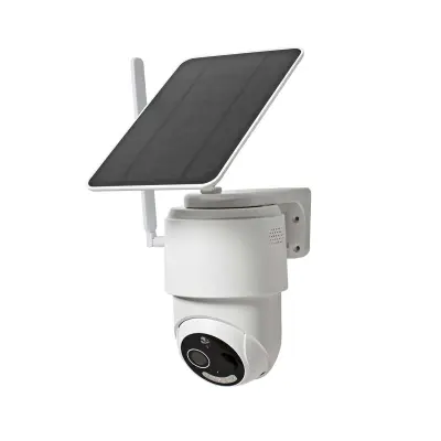 Nedis, Motorizirana Zunanja Varnostna Kamera s Solarnim Panelom 4G, Bela