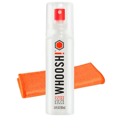 WHOOSH, Komplet za čiščenje zaslona model Go XL 100 ml + antimikrobna krpa, Prozorno