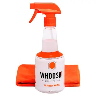 WHOOSH, Komplet za čiščenje zaslona 500 ml s krpo iz mikrovlaken, Prozorno
