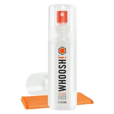 WHOOSH, Paket čistilnega spreja za zaslon 80 ml s krpo iz mikrovlaken, Prozorno