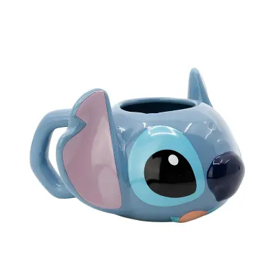 Disney, 3D keramična skodelica 375ml, Stitch z darilno škatlo, Modra / Roza