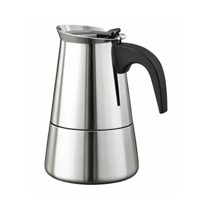 Cheffinger, Moka kavni lonec inox za 6 skodelic, združljiv z indukcijo, Srebrna