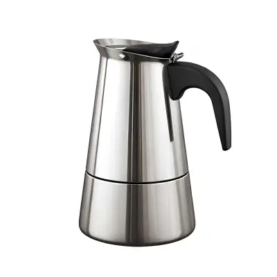 Cheffinger, Moka kavni lonec inox za 9 skodelic, združljiv z indukcijo, Srebrna