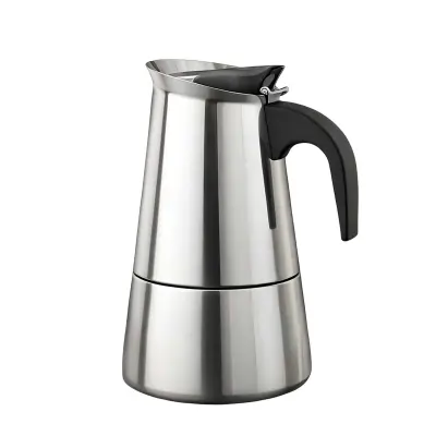 Cheffinger, Moka kavni lonec inox za 12 skodelic, združljiv z indukcijo, Srebrna