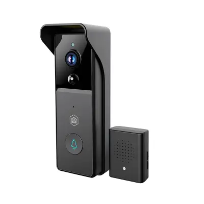 Nedis, Wi-Fi videodomofon 3MP Full HD 1296p IPX44 z USB zvoncem 4400mAh, Črna