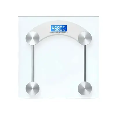 Digitalna elektronska tehtnica 180 kg 30 x 30 cm z LCD zaslonom, Bela