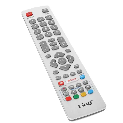 LinQ, Univerzalni daljinski upravljalnik za TV Sharp s polnimi tipkami in dosegom 8m, Bela