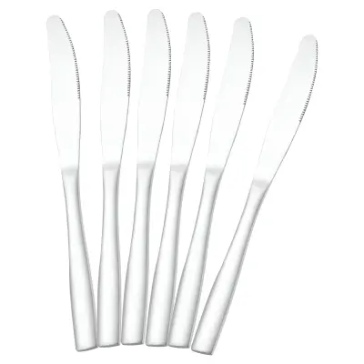 Cheffinger, Paket 6 visokoodpornih jedilnih nožev iz nerjavečega jekla, 23 cm, Srebrna