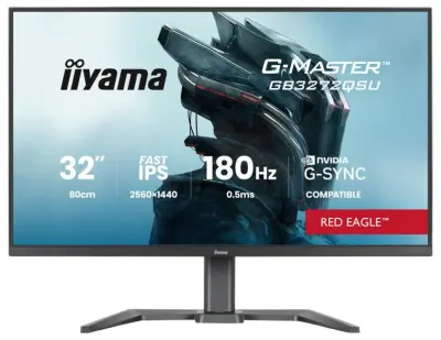 IIYAMA G-Master Red Eagle GB3272QSU-B1 monitor 31,5 QHD IPS 0,5 ms 180 Hz G-Sync brez utripanja črne barve