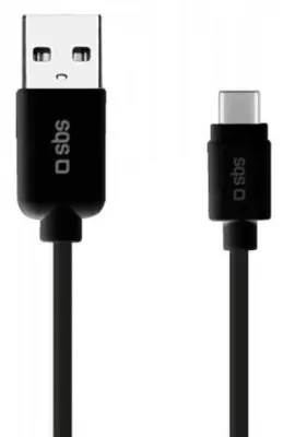 SBS USB-A - USB-C kabel 1,5 m črne barve