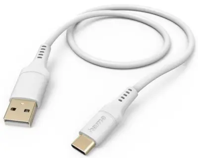 HAMA polnilni/podatkovni kabel, fleksibilen, USB-A - USB-C, 1,5 m, bel