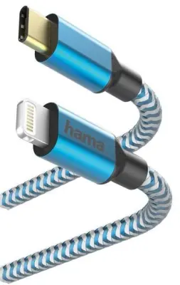HAMA polnilni/podatkovni kabel Reflect USB Type-C - Lightning/MFI 1,5 m moder 201561