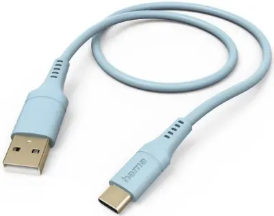 HAMA polnilni/podatkovni kabel, fleksibilen, USB-A - USB-C, 1,5 m, moder