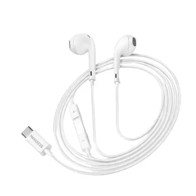 Mayaxess, Žične USB-C slušalke za Galaxy S23 Fe z vgrajenim mikrofonom, Bela
