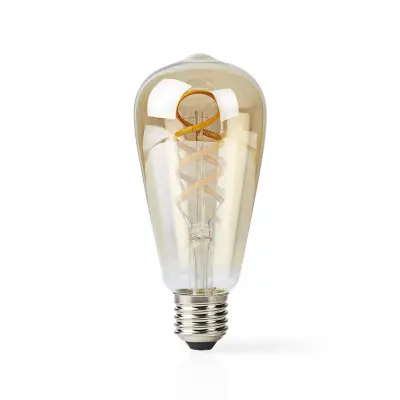 Nedis, Povezana žarnica Wi-Fi LED 4,9W 360lm E27 SmartLife Format ST64, Bela