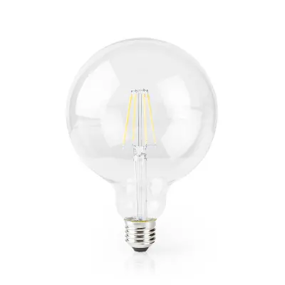 Nedis, 5W 500lm E27 LED žarnica z žarilno nitko v obliki krogle, povezana z Wi-Fi, Prozorna
