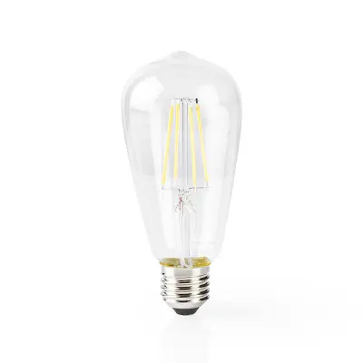Nedis, 5W 500lm E27 LED Wi-Fi Connected Filament Bulb ST64 Shape, Prozorna