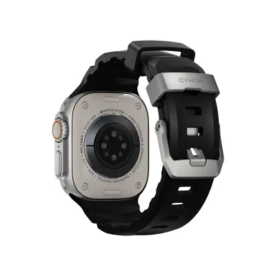 Nomad, Pašček Apple Watch 44/45/49 mm fluoroelastomer titan, Črna