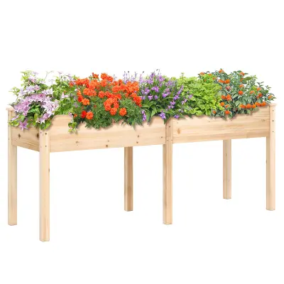 Lesena korita s pregradami 185 x 58 x 77 cm