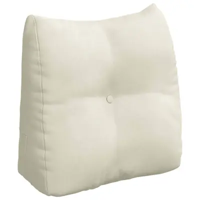 vidaXL Poglavni vzglavnik krema 45 x 24 x 50 cm Žamet