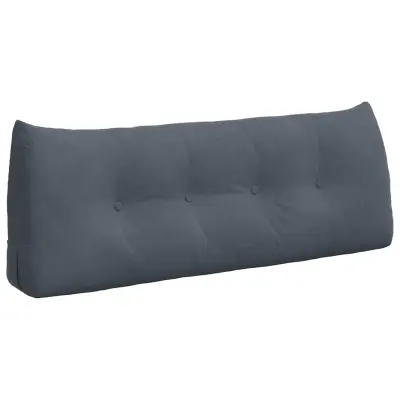 vidaXL Poglavni vzglavnik Temno siva 120 x 24 x 50 cm Žamet