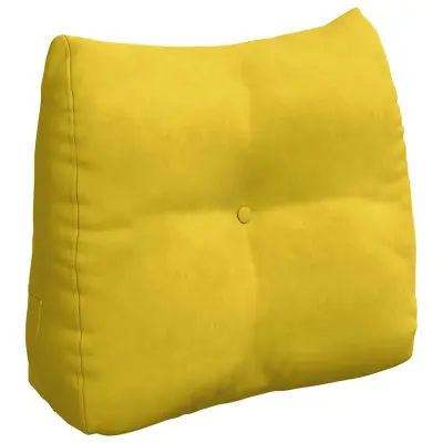 vidaXL Poglavni vzglavnik Rumena 60 x 24 x 50 cm Žamet