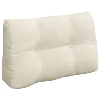 vidaXL Poglavni vzglavnik krema 80 x 24 x 50 cm Žamet