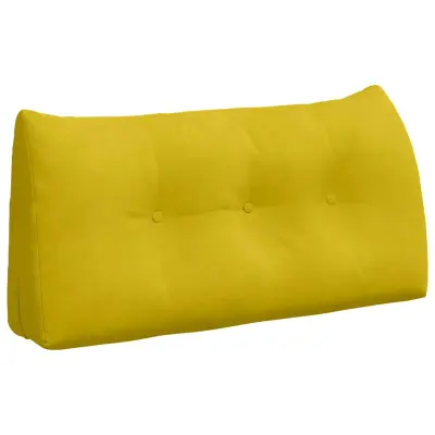 vidaXL Poglavni vzglavnik Rumena 100 x 24 x 50 cm Žamet