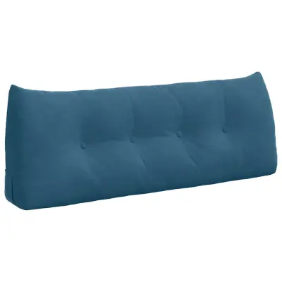 vidaXL Poglavni vzglavnik Modra 120 x 24 x 50 cm Žamet