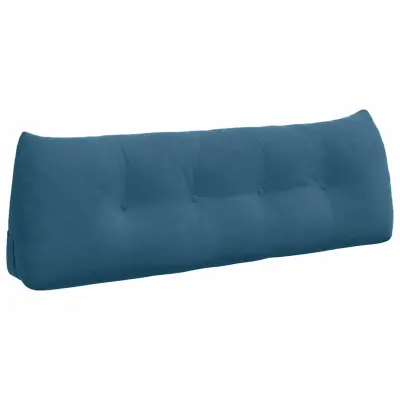 vidaXL Poglavni vzglavnik Modra 140 x 24 x 50 cm Žamet
