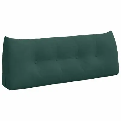 vidaXL Poglavni vzglavnik Temno zelena 120 x 24 x 50 cm Žamet