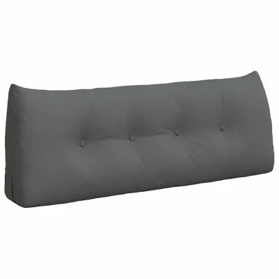 vidaXL Poglavni vzglavnik Temno siva 120 x 24 x 50 cm blago