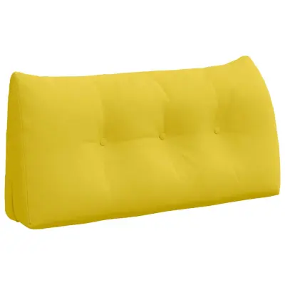 vidaXL Poglavni vzglavnik Svetlo rumena 100 x 24 x 50 cm blago