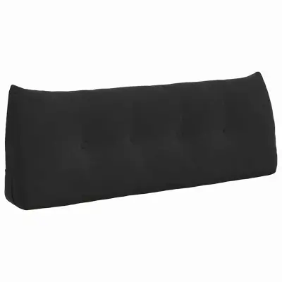 vidaXL Poglavni vzglavnik Črna 120 x 24 x 50 cm Žamet