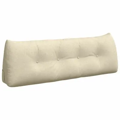 vidaXL Poglavni vzglavnik krema 140 x 24 x 50 cm blago