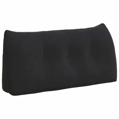 vidaXL Poglavni vzglavnik Črna 100 x 24 x 50 cm Žamet